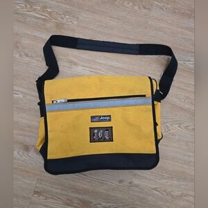 VINTAGE Large Jeep Yellow and Black Men's Messenger Bag